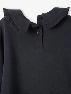 Robe En Molleton Col Claudine Fille Marine - Vertbaudet 8 Robe En Molleton Col Claudine Fille Marine - Vertbaudet -cyrillus boutique robe en molleton col claudine fille 2