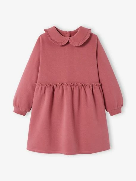 Robe En Molleton Col Claudine Fille Marine - Vertbaudet 6 Robe En Molleton Col Claudine Fille Marine - Vertbaudet – Image 6