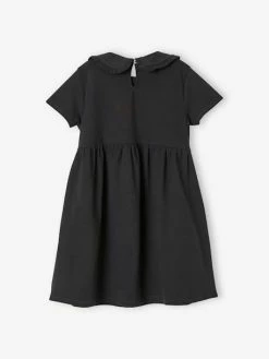 Alternative view of Robe En Molleton Col Claudine Fille Anthracite - Vertbaudet