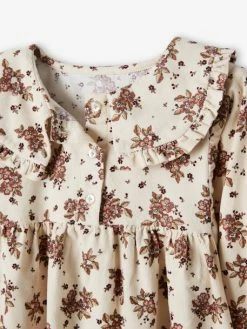 Robe En Velours Imprimé Fleurs Fille Beige Rosé Imprimé - Vertbaudet 5 Robe En Velours Imprimé Fleurs Fille Beige Rosé Imprimé - Vertbaudet -cyrillus boutique robe en velours imprime fleurs fille 2