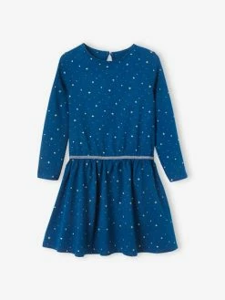 Robe Fille Imprimée étoiles Irisées Rouge Foncé Imprimé - Vertbaudet