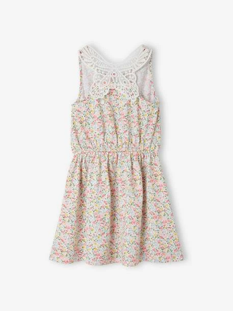Robe Fille Papillon En Macramé Au Dos Vert Imprimé - Vertbaudet 2 Robe Fille Papillon En Macramé Au Dos Vert Imprimé - Vertbaudet – Image 2