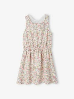 Robe Fille Papillon En Macramé Au Dos Vert Imprimé - Vertbaudet