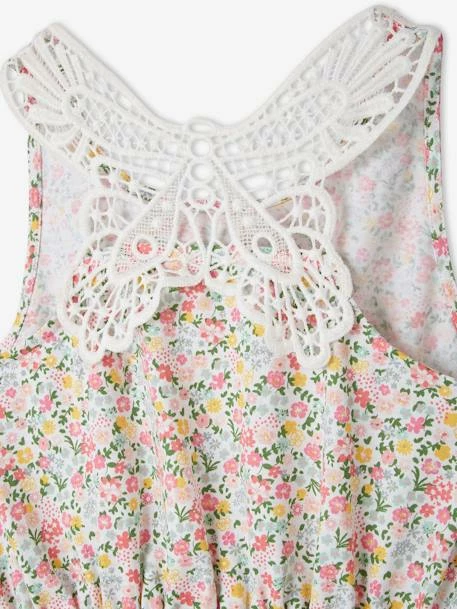 Robe Fille Papillon En Macramé Au Dos Vert Imprimé - Vertbaudet 4 Robe Fille Papillon En Macramé Au Dos Vert Imprimé - Vertbaudet – Image 4