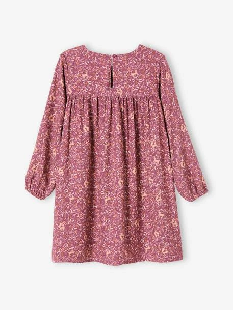 Robe Fluide Imprimée Fille Vert Motifs Biches/fleurs - Vertbaudet 2 Robe Fluide Imprimée Fille Vert Motifs Biches/fleurs - Vertbaudet – Image 2