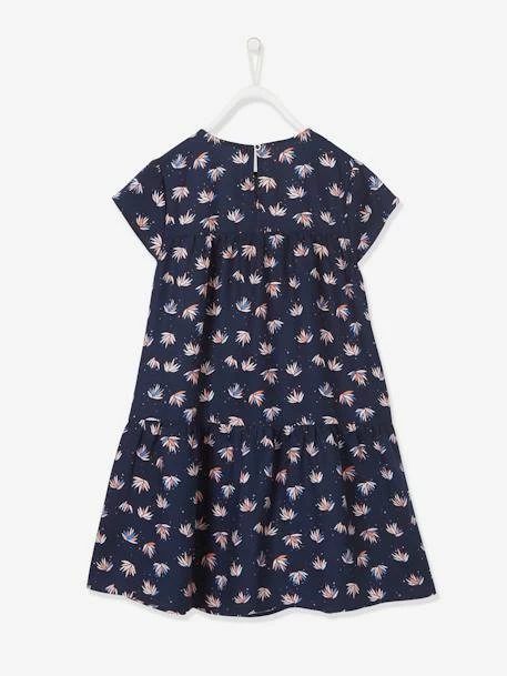 Robe Fluide Imprimée Fille Marine Imprimé Feuilles - Vertbaudet 5 Robe Fluide Imprimée Fille Marine Imprimé Feuilles - Vertbaudet – Image 5