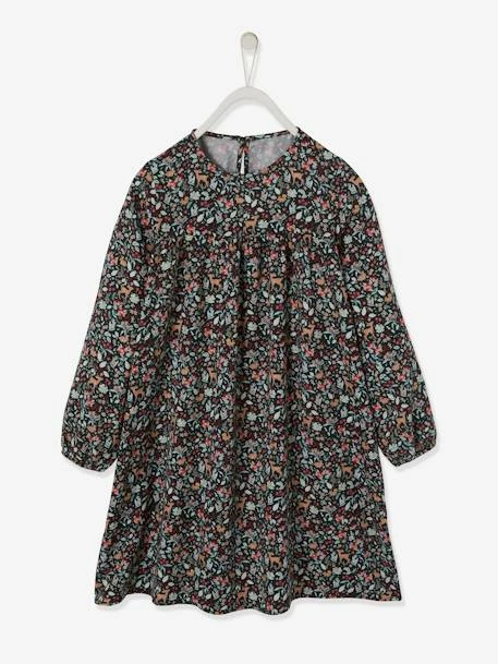 Robe Fluide Imprimée Fille Vert Motifs Biches/fleurs - Vertbaudet 4 Robe Fluide Imprimée Fille Vert Motifs Biches/fleurs - Vertbaudet – Image 4