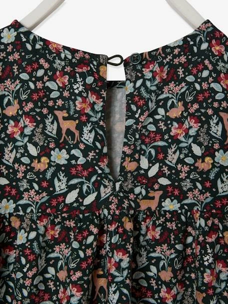 Robe Fluide Imprimée Fille Vert Motifs Biches/fleurs - Vertbaudet 6 Robe Fluide Imprimée Fille Vert Motifs Biches/fleurs - Vertbaudet – Image 6