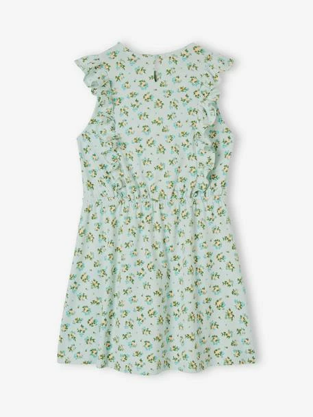 Robe Imprimée à Volants Fille Vert Imprimé - Vertbaudet 2 Robe Imprimée à Volants Fille Vert Imprimé - Vertbaudet – Image 2
