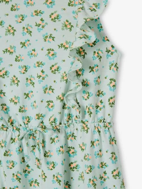Robe Imprimée à Volants Fille Vert Imprimé - Vertbaudet 3 Robe Imprimée à Volants Fille Vert Imprimé - Vertbaudet – Image 3