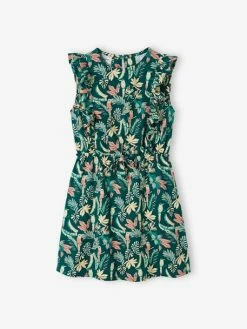 Robe Imprimée à Volants Fille Vert Imprimé - Vertbaudet 10 Robe Imprimée à Volants Fille Vert Imprimé - Vertbaudet -cyrillus boutique robe imprimee a volants fille 4