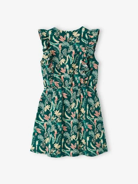 Robe Imprimée à Volants Fille Vert Imprimé - Vertbaudet 6 Robe Imprimée à Volants Fille Vert Imprimé - Vertbaudet – Image 6