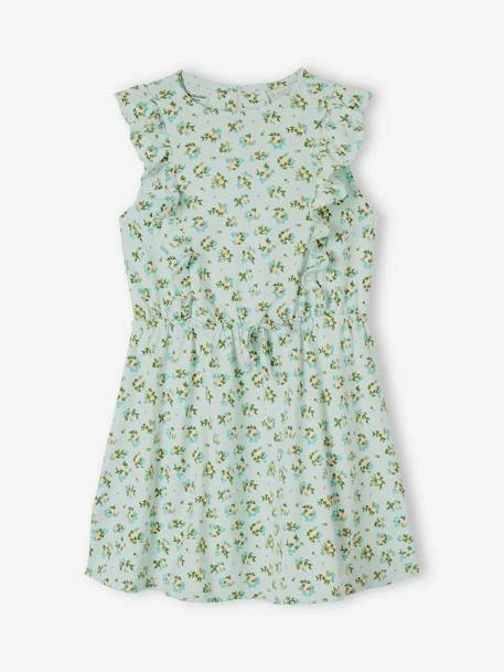 Robe Imprimée à Volants Fille Vert Imprimé - Vertbaudet 1 Robe Imprimée à Volants Fille Vert Imprimé - Vertbaudet