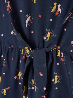Robe Imprimée Fille Effet Blousant Fantaisie Encre Imprimé - Vertbaudet -cyrillus boutique robe imprimee fille effet blousant fantaisie 3