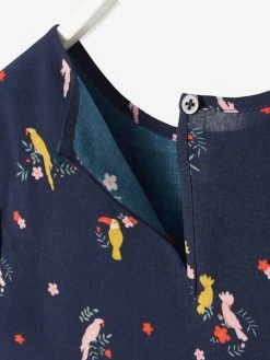 Robe Imprimée Fille Effet Blousant Fantaisie Encre Imprimé - Vertbaudet -cyrillus boutique robe imprimee fille effet blousant fantaisie 4