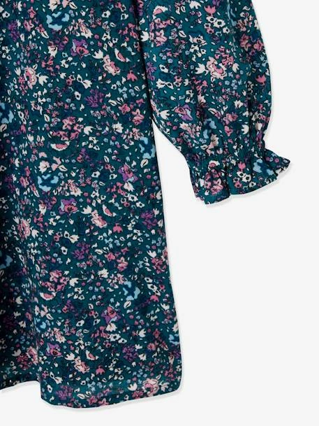 Robe Imprimée Fleurs Fille Vert Imprimé - Vertbaudet 6 Robe Imprimée Fleurs Fille Vert Imprimé - Vertbaudet – Image 6