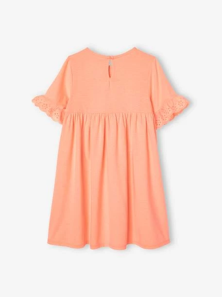 Robe Manches Courtes En Broderie Anglaise Fille Bleu Grisé - Vertbaudet 5 Robe Manches Courtes En Broderie Anglaise Fille Bleu Grisé - Vertbaudet – Image 5