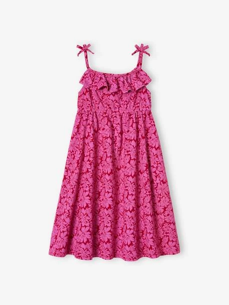 Robe Mi-longue à Bretelles Imprimée Fleurs Fille Multicolore - Vertbaudet 4 Robe Mi-longue à Bretelles Imprimée Fleurs Fille Multicolore - Vertbaudet – Image 4
