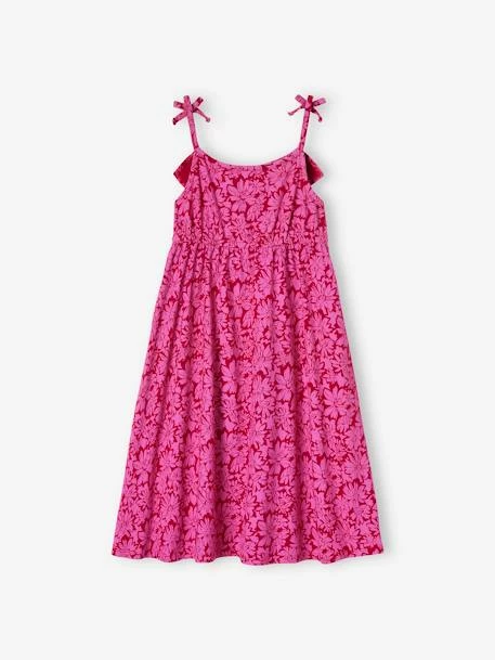 Robe Mi-longue à Bretelles Imprimée Fleurs Fille Multicolore - Vertbaudet 5 Robe Mi-longue à Bretelles Imprimée Fleurs Fille Multicolore - Vertbaudet – Image 5