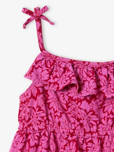 Robe Mi-longue à Bretelles Imprimée Fleurs Fille Multicolore - Vertbaudet 6 Robe Mi-longue à Bretelles Imprimée Fleurs Fille Multicolore - Vertbaudet – Image 6