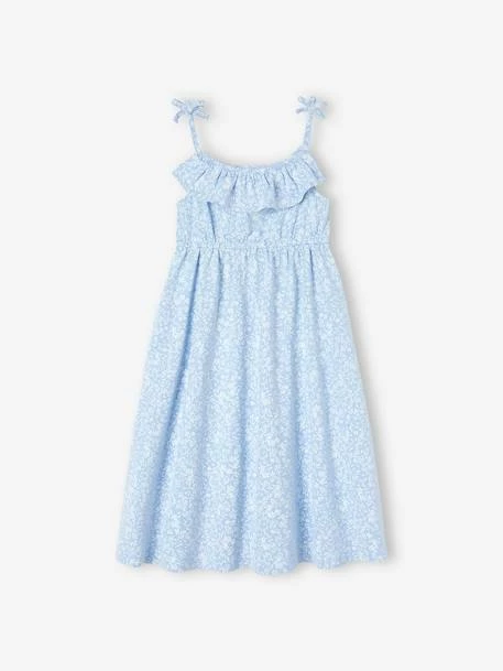 Robe Mi-longue à Bretelles Imprimée Fleurs Fille Multicolore - Vertbaudet 1 Robe Mi-longue à Bretelles Imprimée Fleurs Fille Multicolore - Vertbaudet