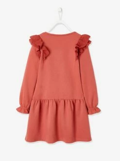 Alternative view of Robe Molleton à Volants En Broderie Anglaise Fille Rose Hâlé - Vertbaudet