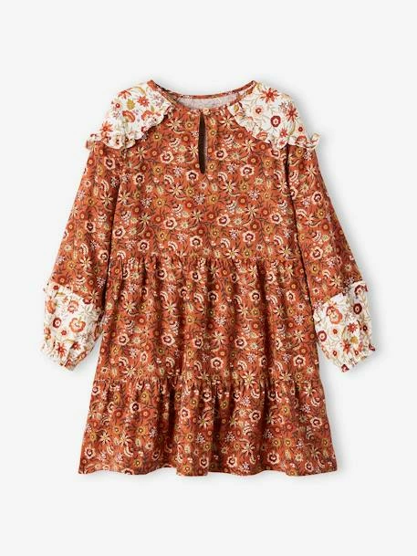 Robe Patchwork Gipsy Fille Chamois Imprimé - Vertbaudet 2 Robe Patchwork Gipsy Fille Chamois Imprimé - Vertbaudet – Image 2