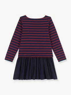Alternative view of Robe Rayée En Coton épais Et Gaze De Coton PETIT BATEAU Bleu - Petit Bateau