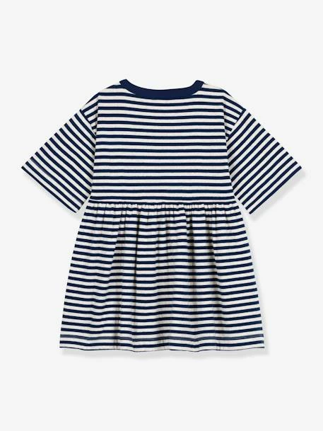 Robe Rayée Manches 3/4 Enfant Coton PETIT BATEAU Bleu - Petit Bateau 2 Robe Rayée Manches 3/4 Enfant Coton PETIT BATEAU Bleu - Petit Bateau – Image 2