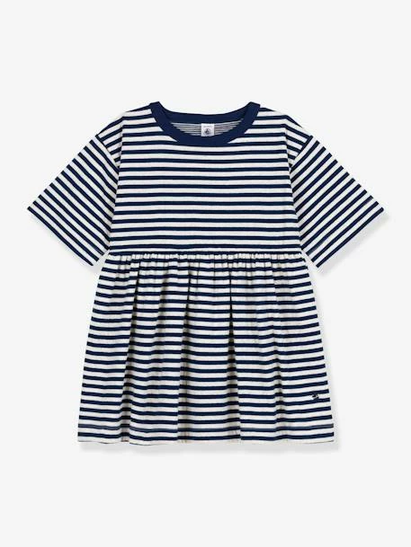 Robe Rayée Manches 3/4 Enfant Coton PETIT BATEAU Bleu - Petit Bateau 1 Robe Rayée Manches 3/4 Enfant Coton PETIT BATEAU Bleu - Petit Bateau