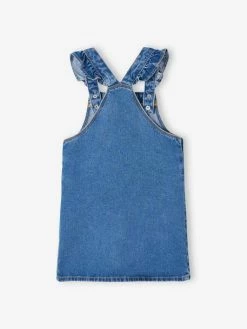 Robe-salopette En Jean Fille Bretelles à Volants Stone - Vertbaudet 4 Robe-salopette En Jean Fille Bretelles à Volants Stone - Vertbaudet -cyrillus boutique robe salopette en jean fille bretelles a volants 1