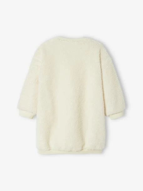 Robe Sweat En Sherpa Avec Broderie Irisée Fille écru - Vertbaudet 5 Robe Sweat En Sherpa Avec Broderie Irisée Fille écru - Vertbaudet – Image 5