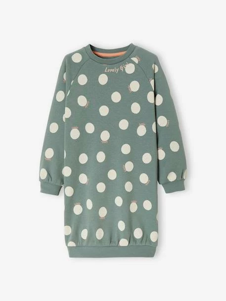 Robe Sweat Fantaisie Fille Bleu Grisé - Vertbaudet 1 Robe Sweat Fantaisie Fille Bleu Grisé - Vertbaudet