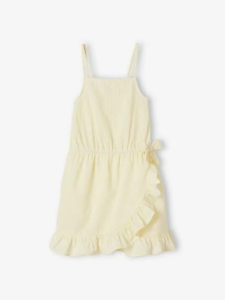 Robe Volantée à Bretelles Fille Effet Portefeuille Fantaisie Blanc - Vertbaudet 3 Robe Volantée à Bretelles Fille Effet Portefeuille Fantaisie Blanc - Vertbaudet – Image 3