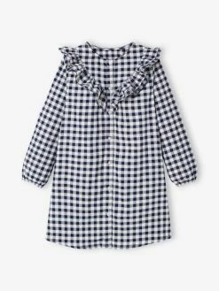 Robe Volantée à Carreaux Fille Rose Carreaux - Vertbaudet 8 Robe Volantée à Carreaux Fille Rose Carreaux - Vertbaudet -cyrillus boutique robe volantee a carreaux fille 2