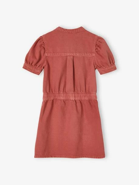 Robe Zippée Manches Boules Fille Terracotta - Vertbaudet 2 Robe Zippée Manches Boules Fille Terracotta - Vertbaudet – Image 2