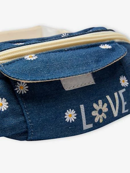 Sac Banane Fille En Denim Brodé Bleu Jean - Vertbaudet 3 Sac Banane Fille En Denim Brodé Bleu Jean - Vertbaudet – Image 3
