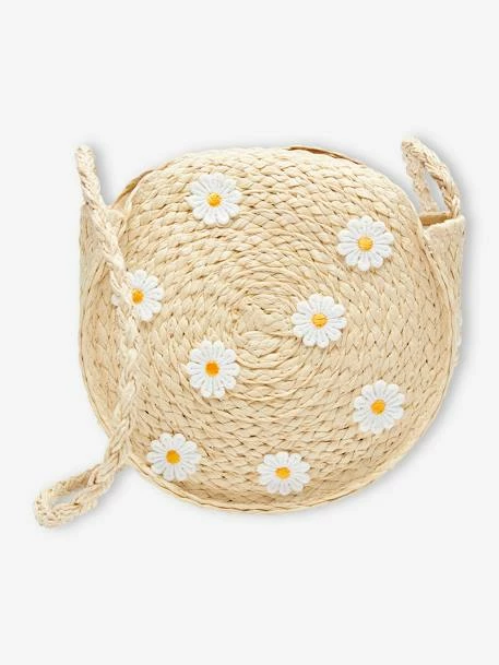 Sac Rond Fille Marguerites Façon Paille Sable - Vertbaudet 3 Sac Rond Fille Marguerites Façon Paille Sable - Vertbaudet – Image 3