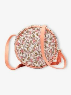 Sac Rond Fille Matelassé Imprimé Fleuri Rose Nude - Vertbaudet