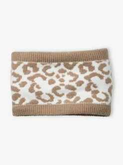 Snood Animalier En Maille Jacquard Beige - Vertbaudet