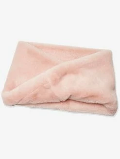 Snood Fille En Fausse Fourrure Rose - Vertbaudet