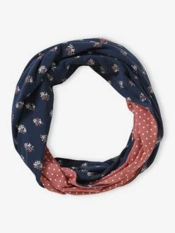 Alternative view of Snood Fille Réversible Bouquets/pois Marine - Vertbaudet