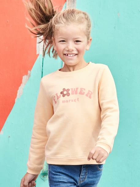 Sweat à Message Basics Fille Détails Irisés Lilas - Vertbaudet 2 Sweat à Message Basics Fille Détails Irisés Lilas - Vertbaudet – Image 2