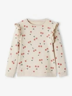 Sweat à Volants Fille Détails Fantaisie Encre Imprimé - Vertbaudet