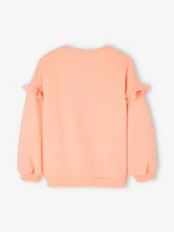 Sweat à Volants Personnalisable Fille Pêche - Vertbaudet -cyrillus boutique sweat a volants personnalisable fille 2
