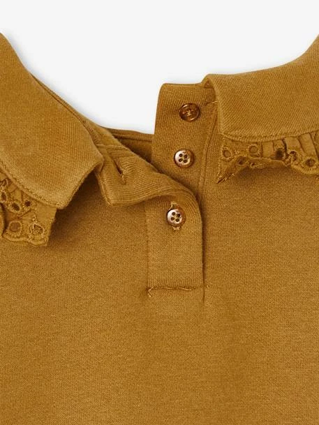 Sweat Col Claudine En Broderie Anglaise Fille Caramel - Vertbaudet 6 Sweat Col Claudine En Broderie Anglaise Fille Caramel - Vertbaudet – Image 6