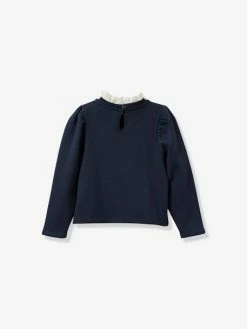 Alternative view of Sweat Col En Dentelle Fille CYRILLUS Marine - Cyrillus