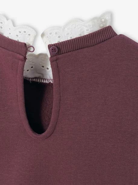 Sweat Col Montant En Broderie Anglaise Fille Prune - Vertbaudet 4 Sweat Col Montant En Broderie Anglaise Fille Prune - Vertbaudet – Image 4