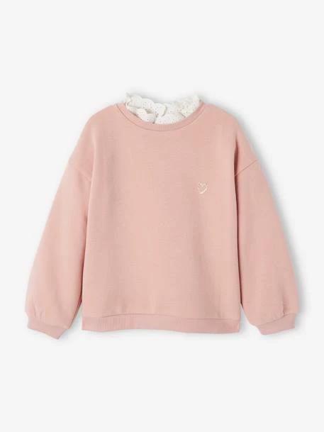 Sweat Col Montant En Broderie Anglaise Fille Prune - Vertbaudet 5 Sweat Col Montant En Broderie Anglaise Fille Prune - Vertbaudet – Image 5