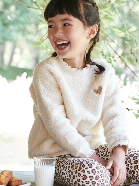 Sweat En Sherpa Fille Finitions Fantaisie Rose - Vertbaudet 2 Sweat En Sherpa Fille Finitions Fantaisie Rose - Vertbaudet – Image 2